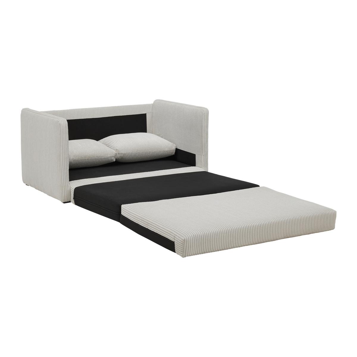 Jugend- und Kindersofa Cord Beige - Beige/Schwarz, Konventionell, Textil (111/70/69cm) - Mömax