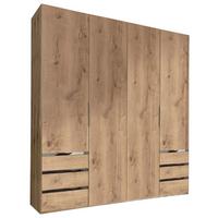 Drehtürenschrank Level 36A ca. 200x216x58cm Eiche Dekor - Chromfarben/Plankeneiche, MODERN, Holzwerkstoff/Kunststoff (200/216/58cm) - MID.YOU