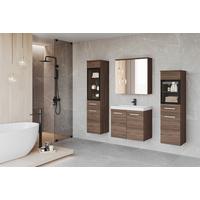 Badezimmer Badset Madrit Ii - Weiss/Nussbaumfarben, Lifestyle, Glas/Keramik (120cm) - P & B