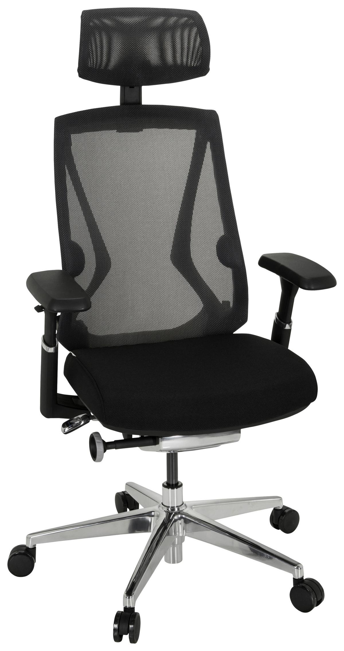 Pisarniški Stol Inspero, Črna - srebrne barve/črna, Moderno, kovina/umetna masa (75/120/75cm) - MID.YOU