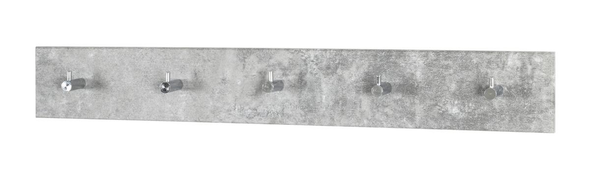 Stenski Obešalnik Eddy 5, Siva - siva, leseni material (57/8/5cm) - Mömax