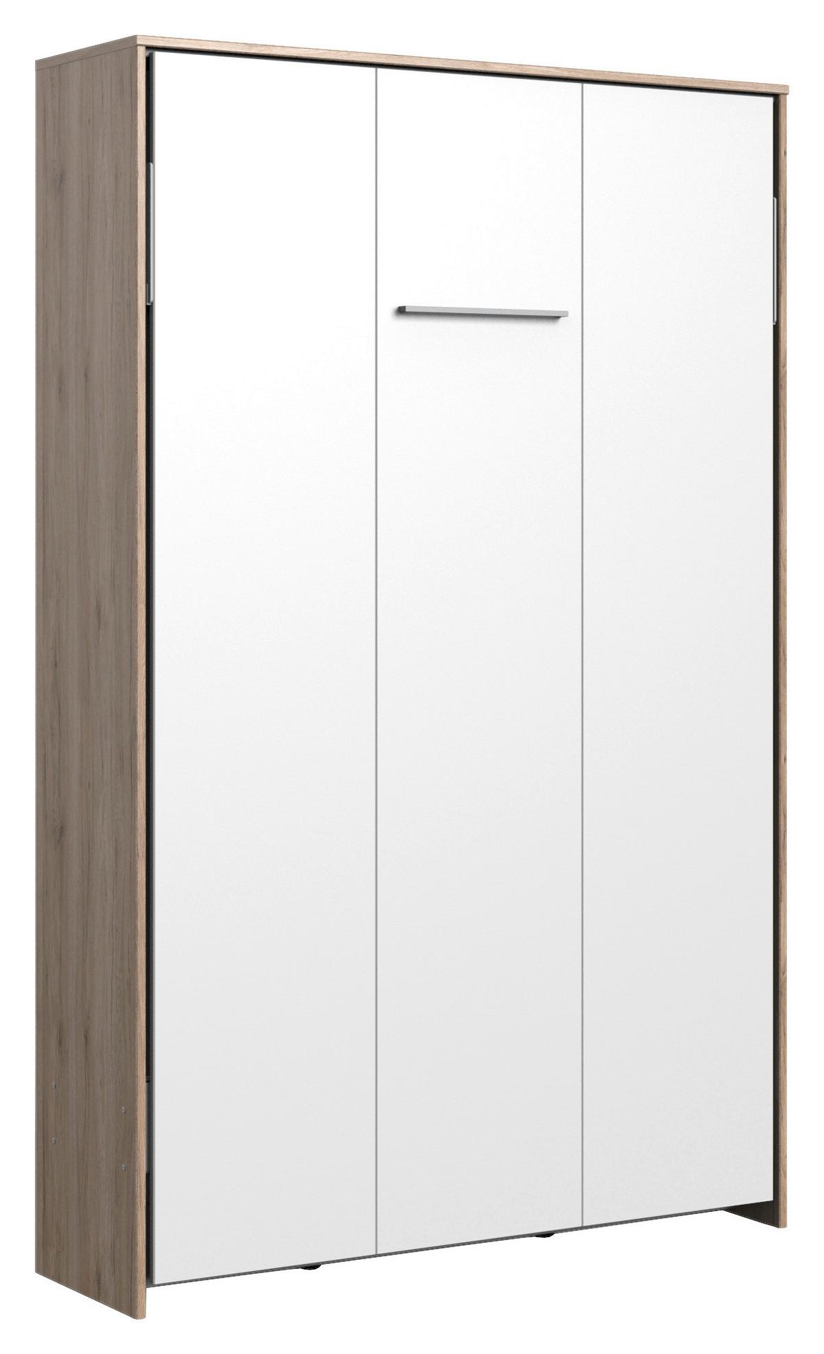 Klappbett Juist ca. 120x200 cm Weiß/Eiche - Eichefarben/Weiß, KONVENTIONELL, Holz/Holzwerkstoff (120/200cm) - MID.YOU