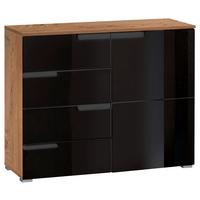 Komód Fekete-tölgy Szín Moon - tölgyfa színű/fekete, Modern, faalapú anyag (100/80/40cm)