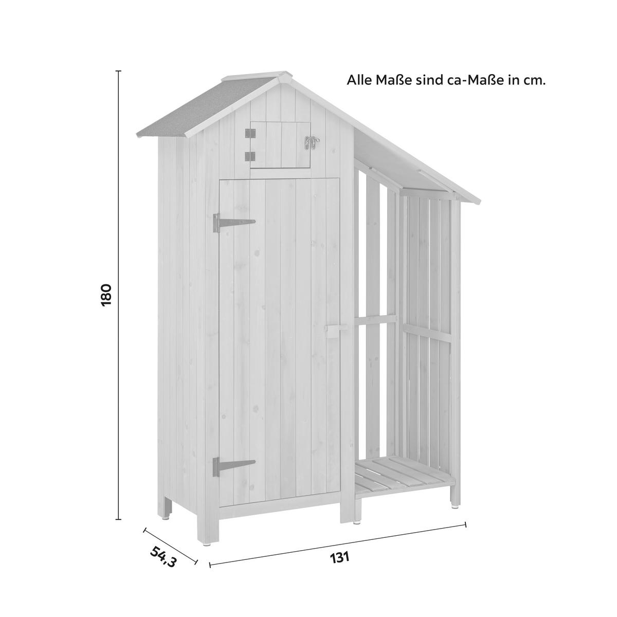 Gartenschrank Marianna Weiß Echtholz - Weiß, MODERN, Holz (131/180/54,5cm) - Bessagi Garden