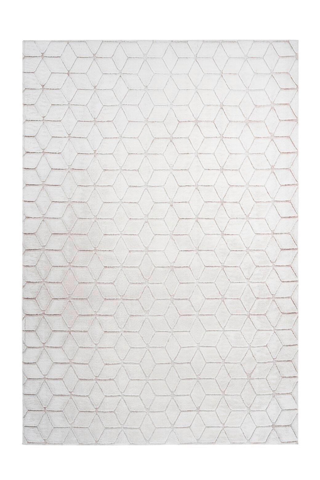 Teppich Vivica 125 Weiss / Rosé - Weiss/Roségold, Konventionell, Textil (120/160cm) - Kayoom