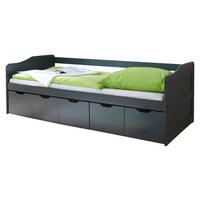 Postelja S Predali Maria, Temno Siva, Masivno, 90x200 - temno siva, Moderno, les (90/200cm) - MID.YOU