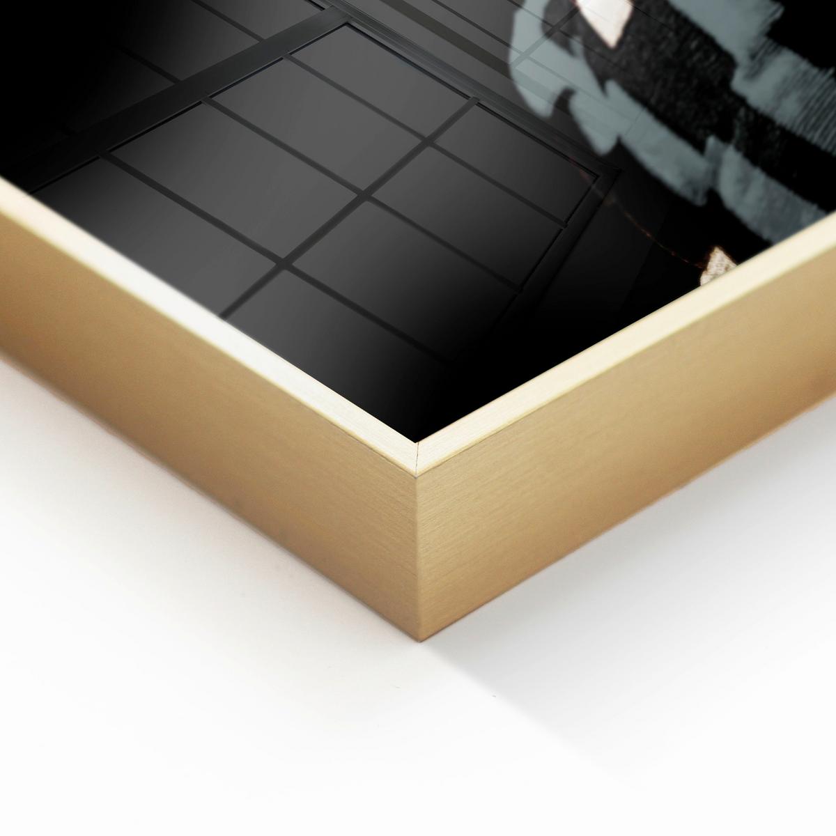 Glasbild Schwarz/Goldfarben ca.80x120cm - Goldfarben/Schwarz, Basics, Glas/Holz (80/120cm)