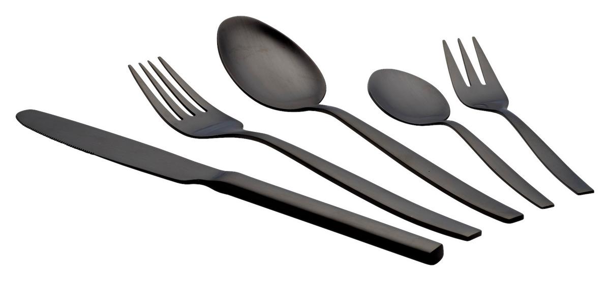 Jedilni Pribor Positano, 30-Delni - črna, Design, kovina - Echtwerk