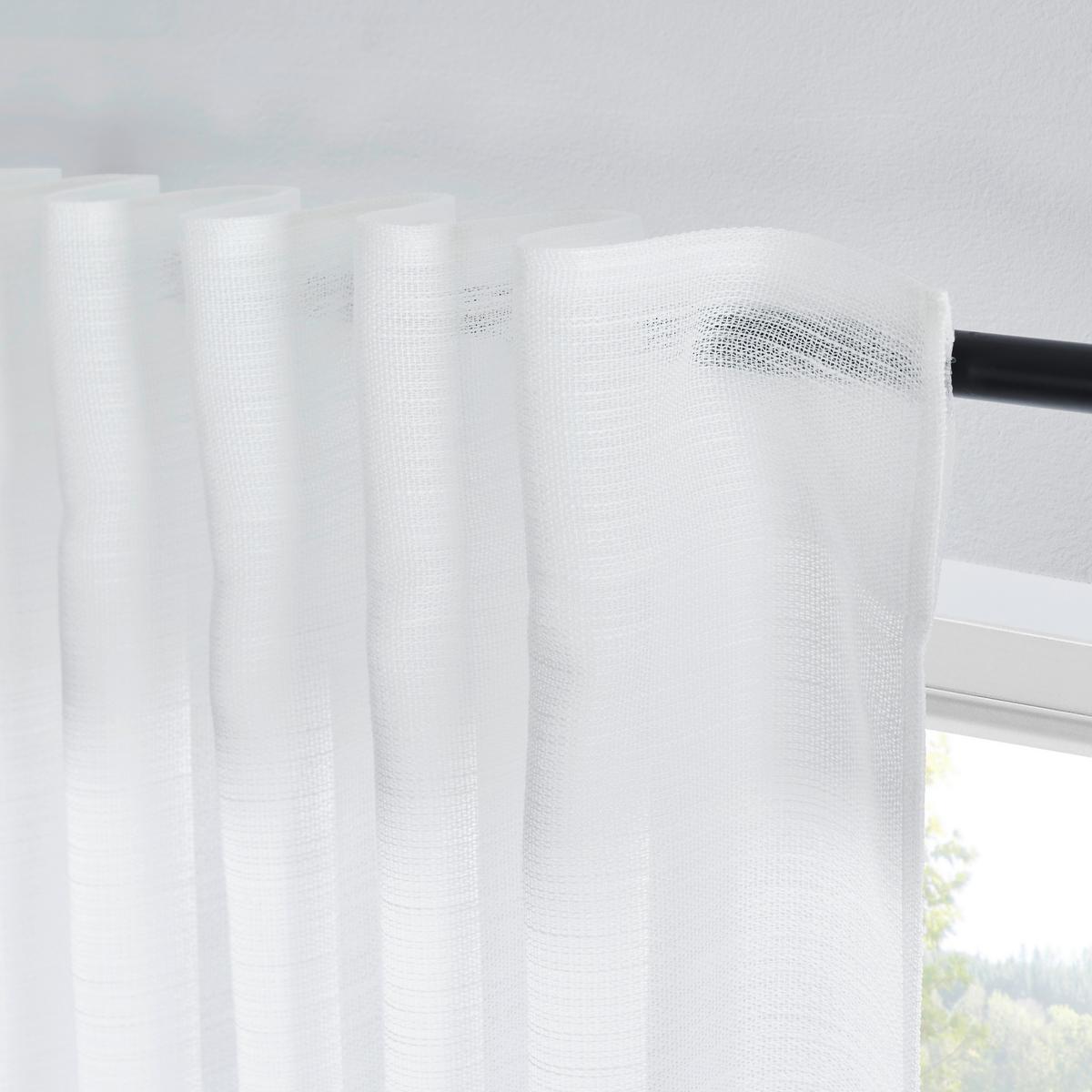 Fertigvorhang Eva in Weiss ca. 140x255cm - Weiss, Romantik / Landhaus, Textil (140/255cm) - Premium Living
