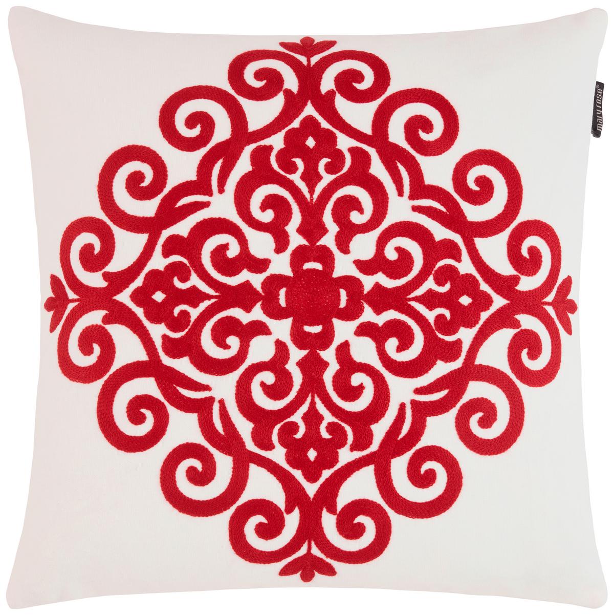 Zierkissen Ruby in Rot/Weiß ca. 45x45cm - Rot/Weiß, MODERN, Textil (45/45cm) - Mary's