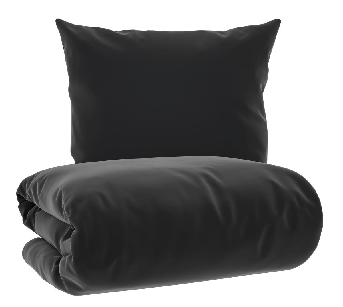 Bettwäsche Xenia Uni Schwarz ca. 135x200cm - Schwarz, MODERN, Textil (135/200cm) - Premium Living