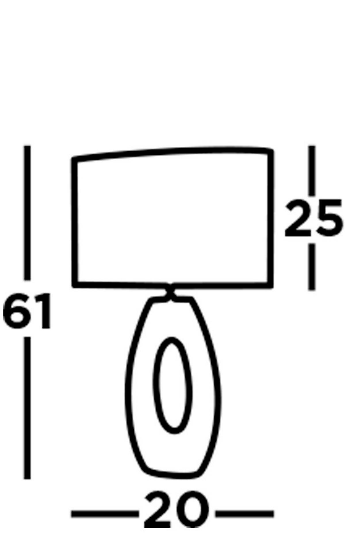 Asztali Lámpa Eu1213cc Artisan - krómszínű/szürke, Basics, textil/kerámia (40/20/61cm)