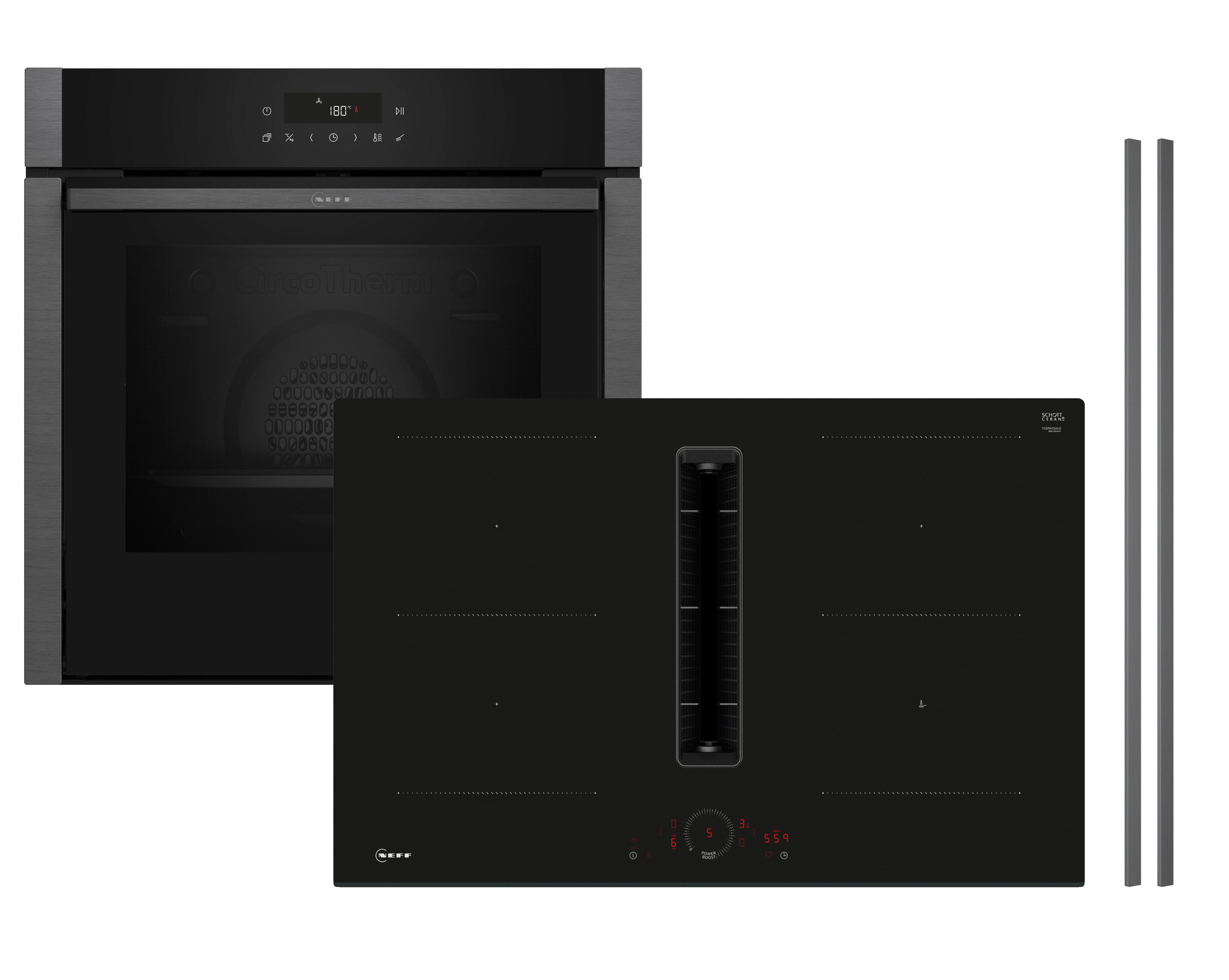 Backofenset 3MIOSH80VM Graphitfarben - Graphitfarben, MODERN, Glas/Metall (59,4/59,5/54,8cm) - Neff
