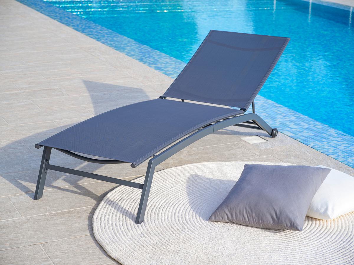 Napozóágy Portugal - antracit, Modern, textil/fém (64/32/196cm) - Mömax