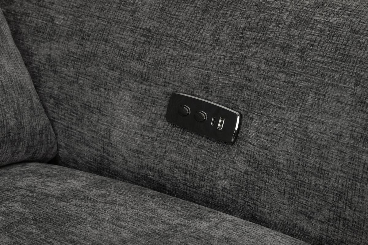 2-Sitzer-Sofa Cape Town Dunkelgrau - noir/gris foncé, Modern, métal/textile (200/98/93cm) - Mömax