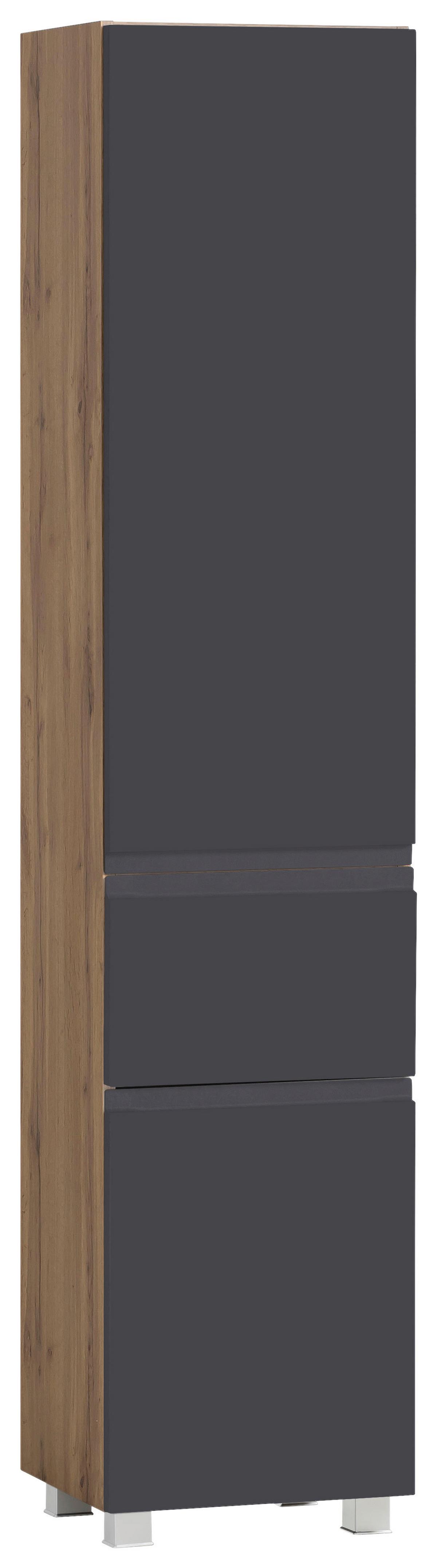 Hochschrank Varese ca. 40x180 cm Grau/Eiche - Eiche Wotan/Grau, MODERN, Holzwerkstoff (40/180/35cm) - Held