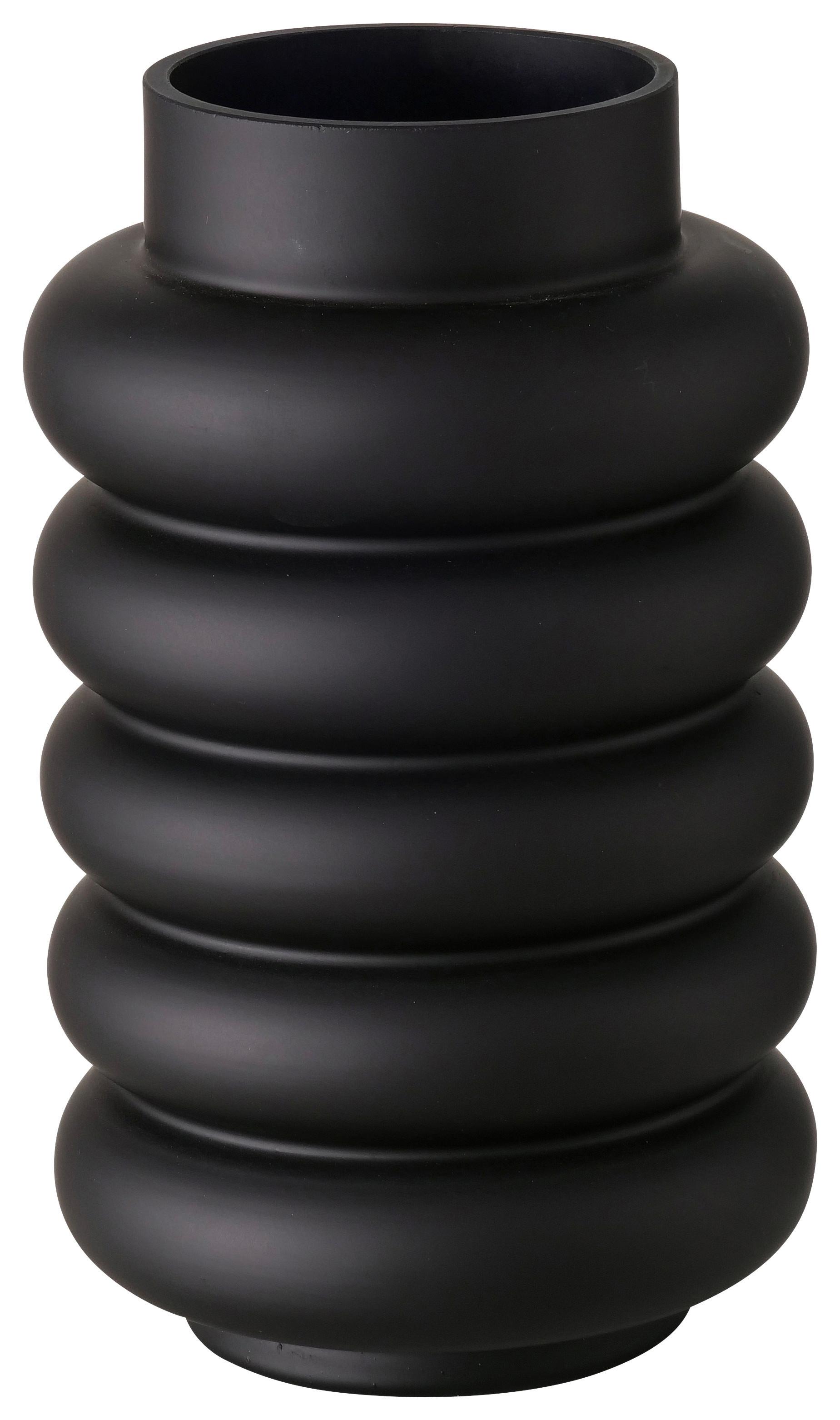 Vase Ribbo II in Schwarz - Schwarz, Modern, Glas (15/25cm) - Premium Living