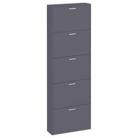 Schuhschrank Sulos XL Anthrazit - Anthrazit/Silberfarben, Design, Holzwerkstoff/Kunststoff (59/179/17cm) - MID.YOU