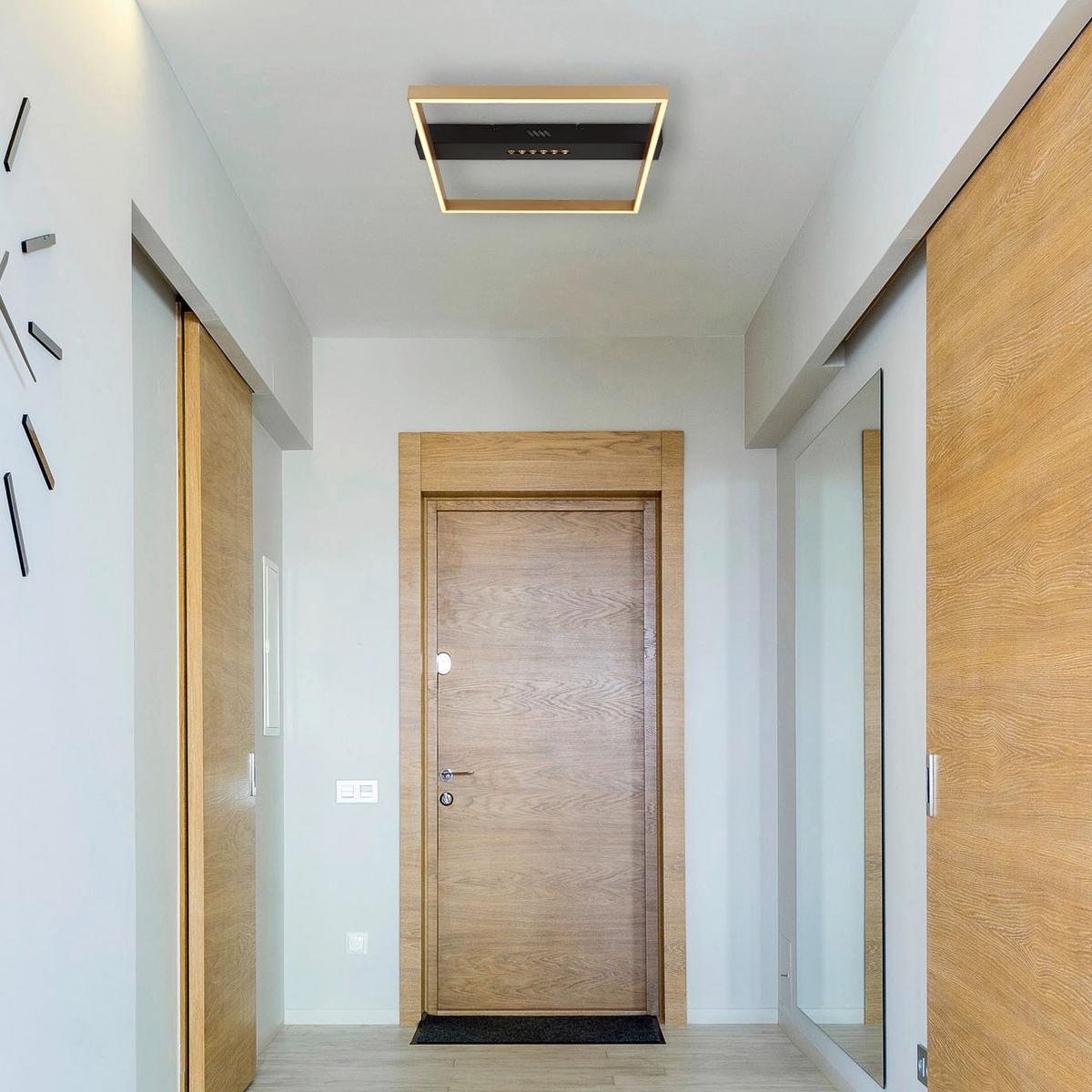 LED-Deckenleuchte Luffy Goldfarben max. 24 Watt - Goldfarben/Schwarz, Design, Kunststoff/Metall (43/39,2/6,9cm) - Globo