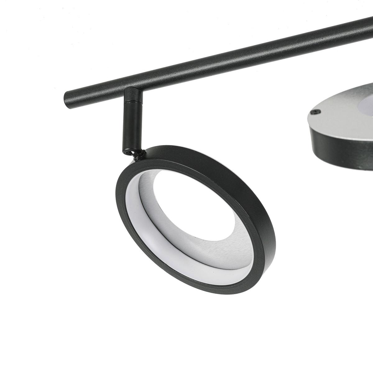 LAMPA REFLEKTOROWA LED GRANADA *SBN* - czarny/kolor aluminiowy, Basics, tworzywo sztuczne/metal (83/12/19cm) - Novel