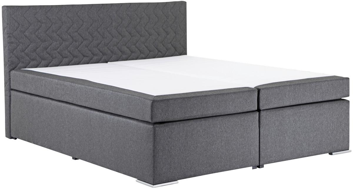 Boxspring Krevet Betty - siva/boje kroma, Basics, tekstil/metal (180/200cm)