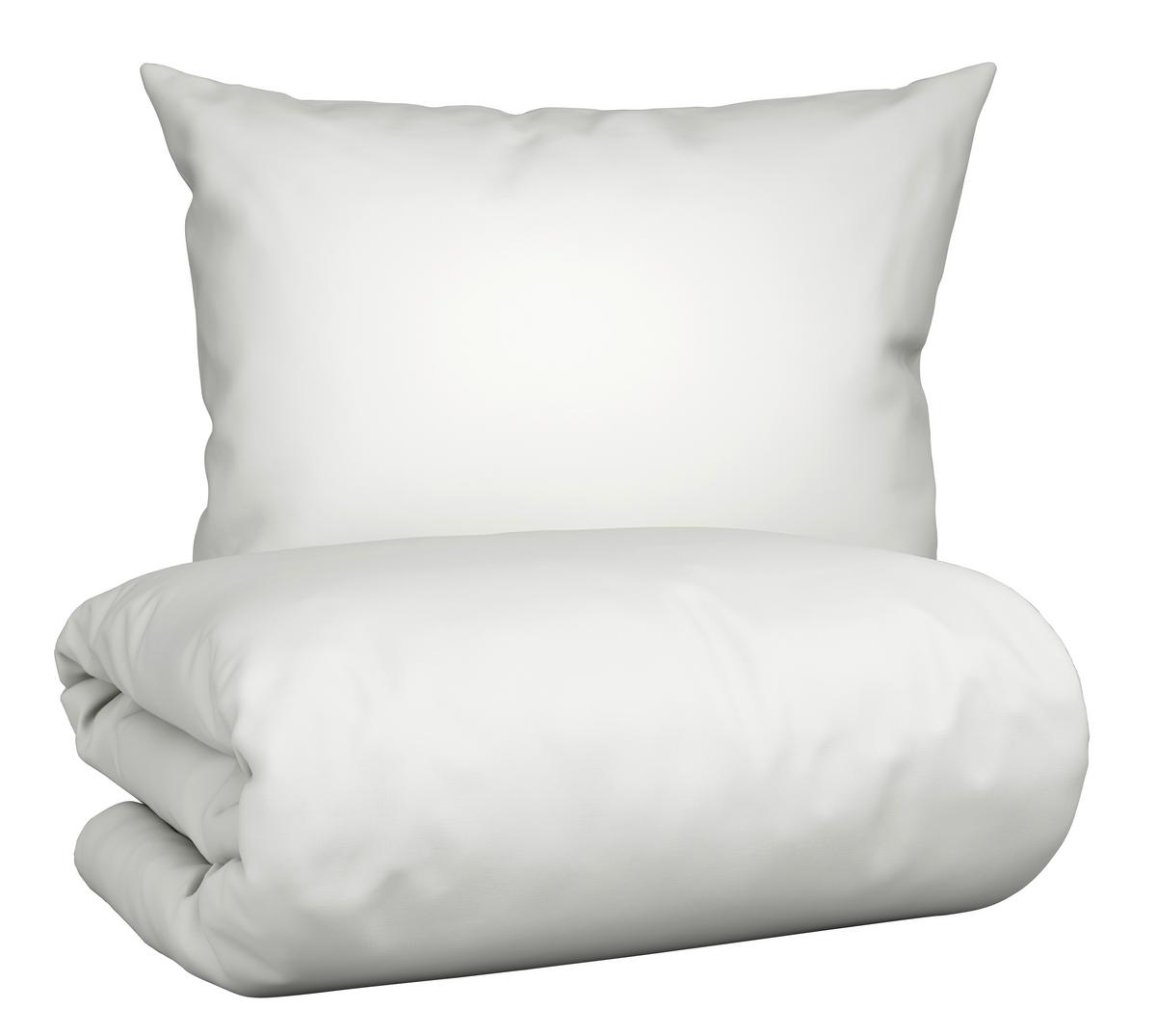 Bettwäsche Bio-Anna Uni Weiß ca. 140x200cm - Weiß, Natur, Textil (140/200cm) - ecoTree