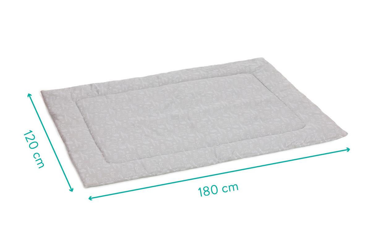 MATA DO KOJCA NA KÓŁKACH SAFARI - jasnoszary, Basics, tkanina (120/180cm) - Fillikid