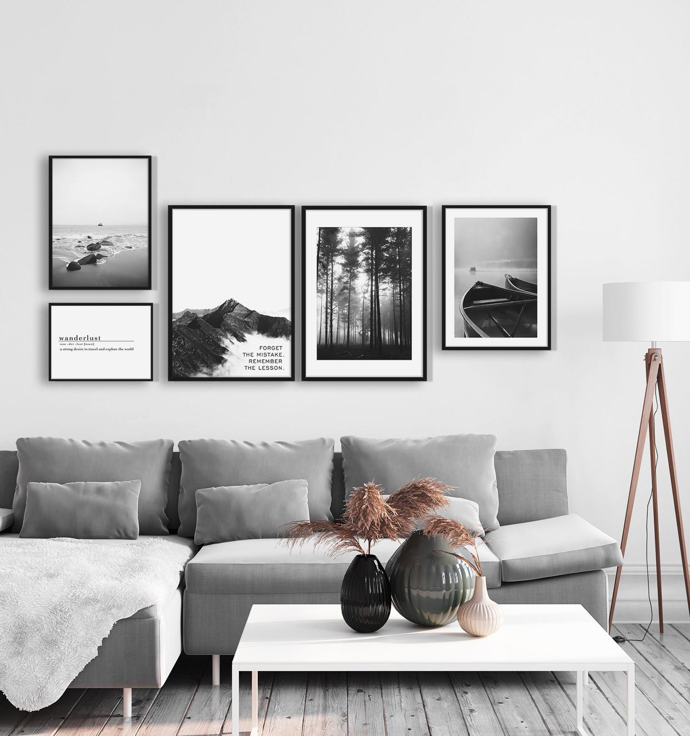 Bild Image ca. 30x40cm - Schwarz/Weiß, Holzwerkstoff/Papier (40/30cm) - Modern Living