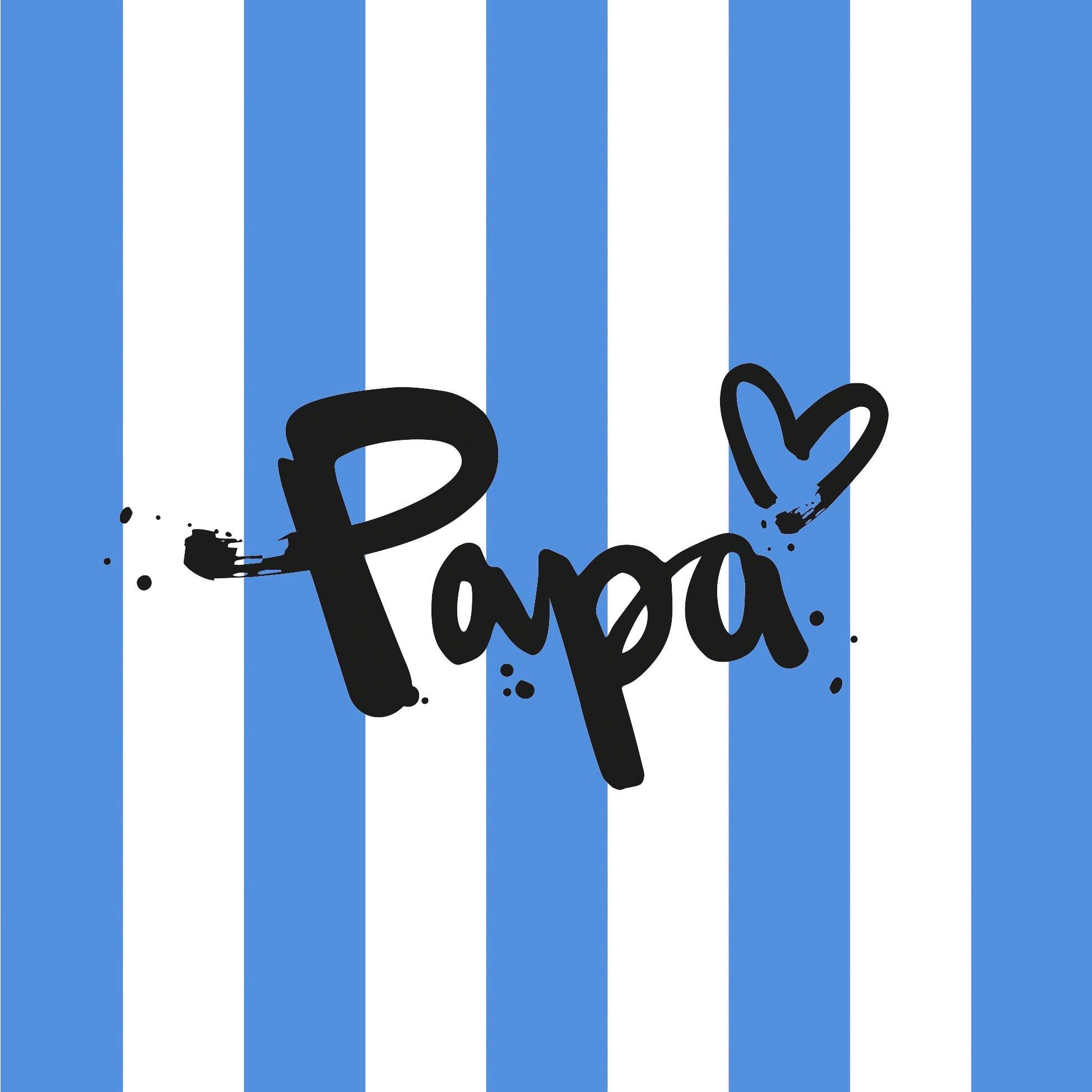 Serviette Papa Blau/Weiß ca. 17x17cm - Multicolor, KONVENTIONELL, Papier (17.5/17.5cm) - PPD