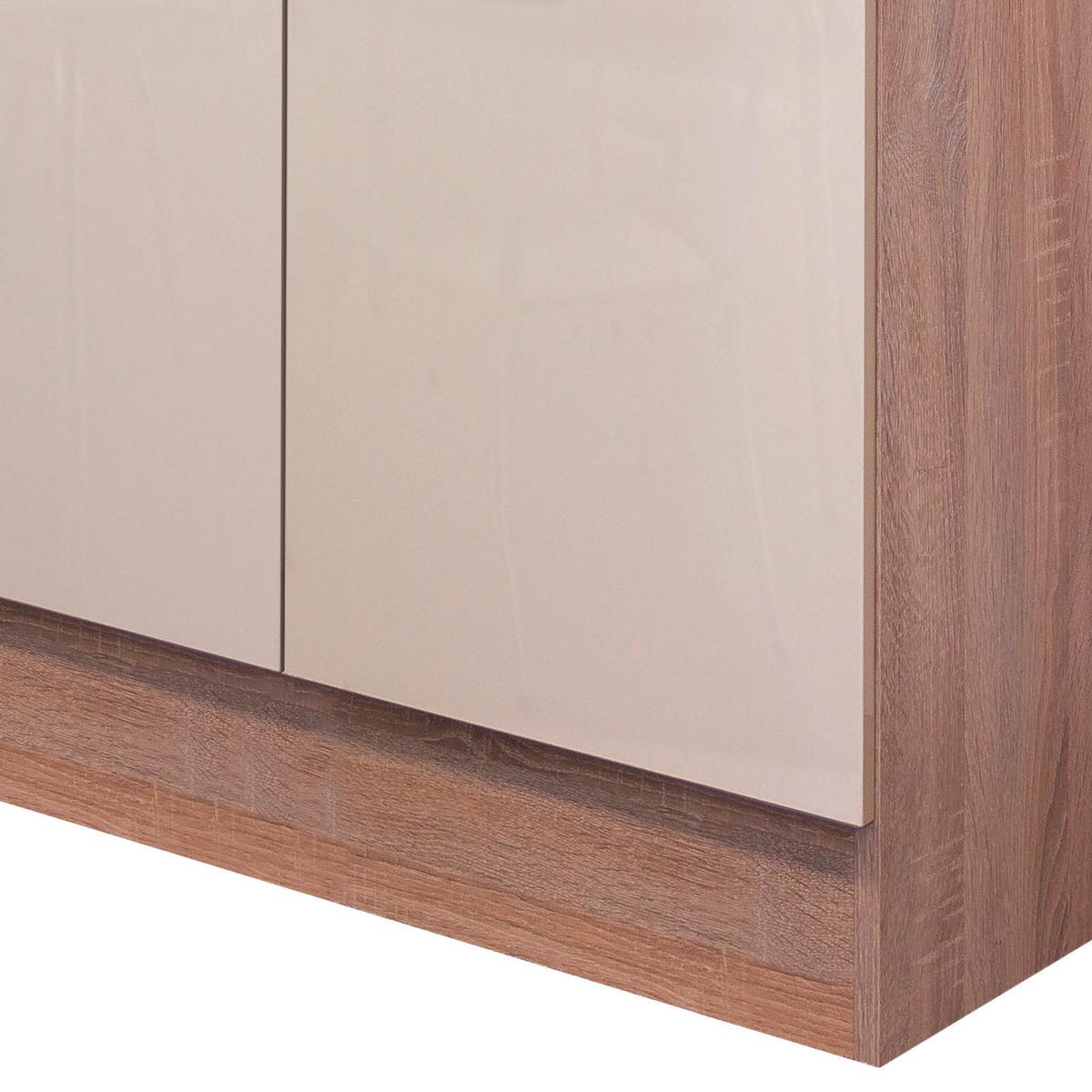 Kuhinjska Spodnja Omarica Nepal, Kašmir, Barva Hrasta - barve nerjavečega jekla/kašmir, Moderno, kovina/leseni material (80/86/60cm) - FlexWell