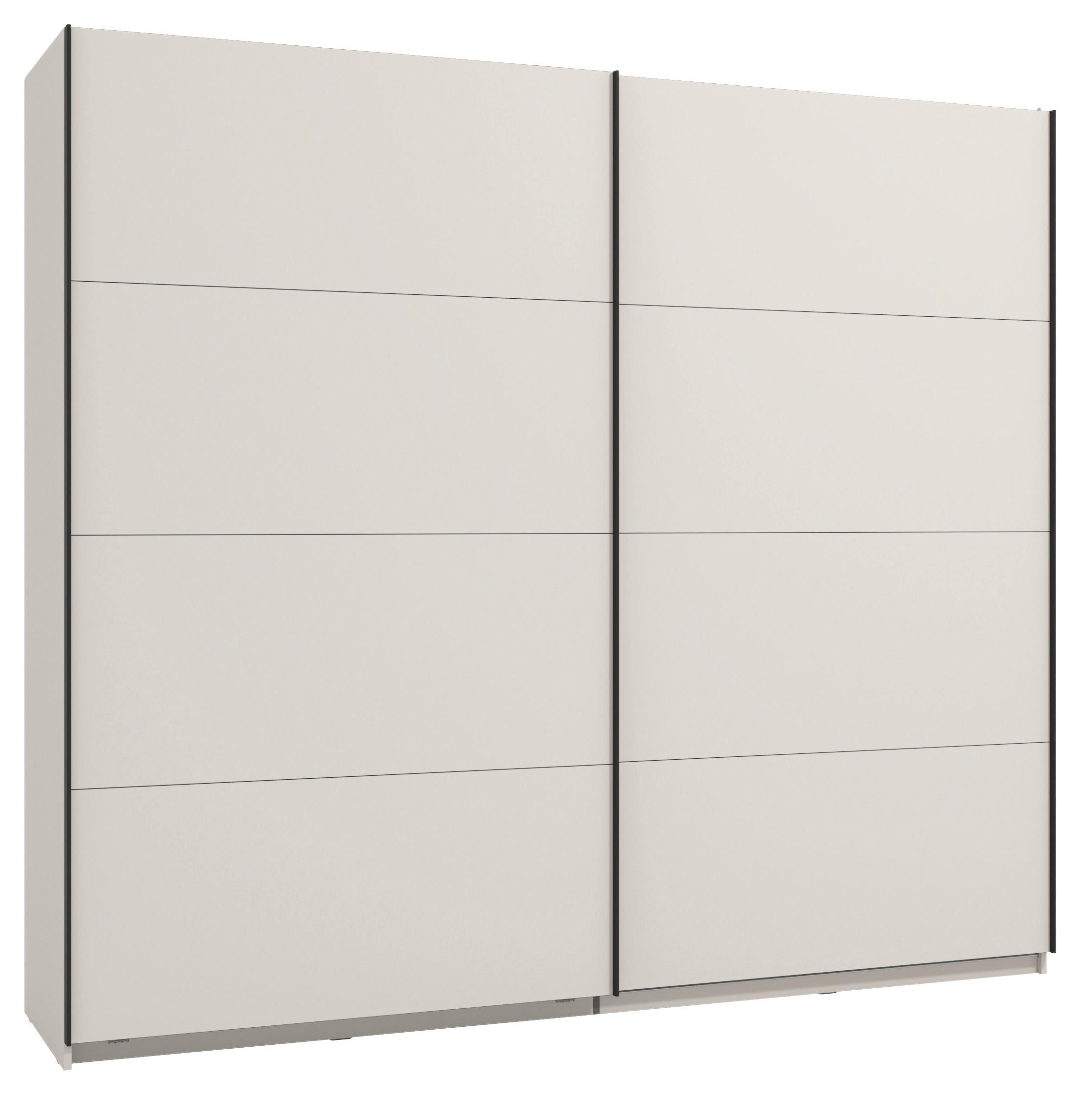 Schwebetürenschrank Gard Kaschmirfarben - Kaschmir/Schwarz, KONVENTIONELL, Holzwerkstoff/Metall (245/217/61cm) - Based