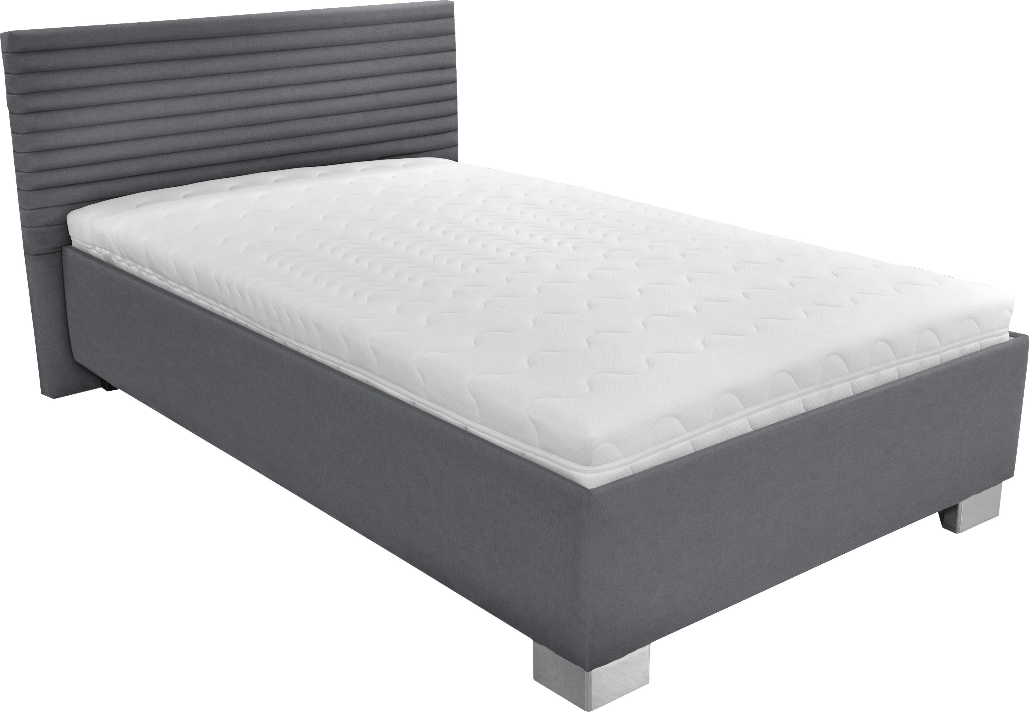 Tapecirani Krevet Como - bijela/siva, drvo/tekstil (140/200cm)