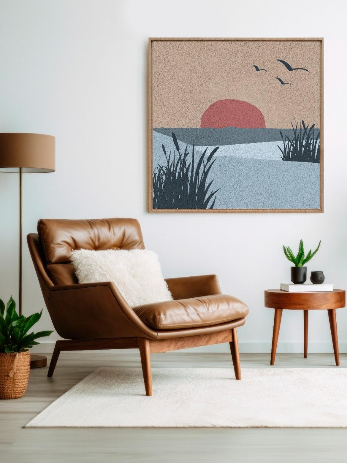 BILD BHM-ORIGINAL-022-74X74 - Hellbraun/Multicolor, Basics, Holz/Metall (74/74/10cm)