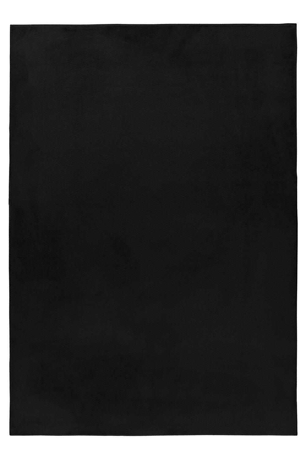 Hochflorteppich Pouffy Schwarz ca. 120x170cm - Schwarz, Basics, Textil (120/170cm)