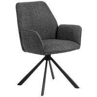 KRZESŁO Z PODŁOKIETNIKAMI GLENDA - ciemnoszary/czarny, Trend, metal/tkanina (61/88,5/63cm) - MID.YOU