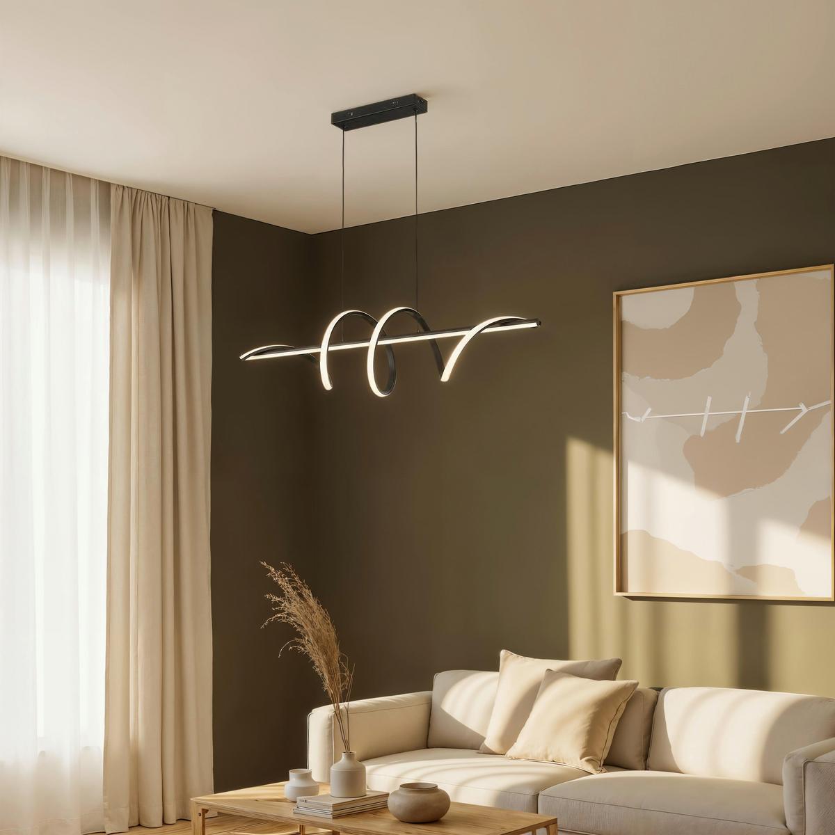 LAMPA WISZĄCA LED SEGIN *SBN* - czarny, Design, tworzywo sztuczne/metal (101/25/150cm) - Novel