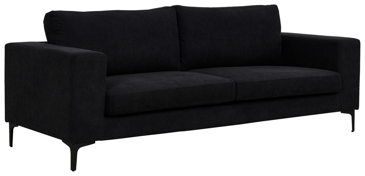 2-SITZER-SOFA BOLERO - Schwarz, Design, Kunststoff/Textil (215/84/88cm) - Livetastic