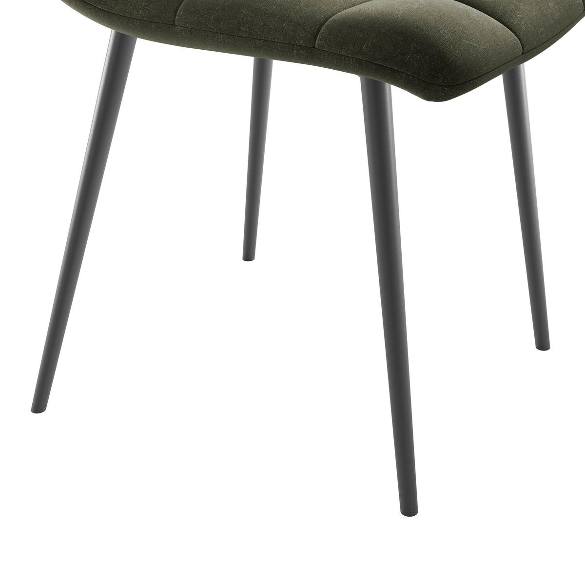 Stol Lech, Temno Siva - črna/temno zelena, Konvencionalno, kovina/tekstil (45/88/55cm)