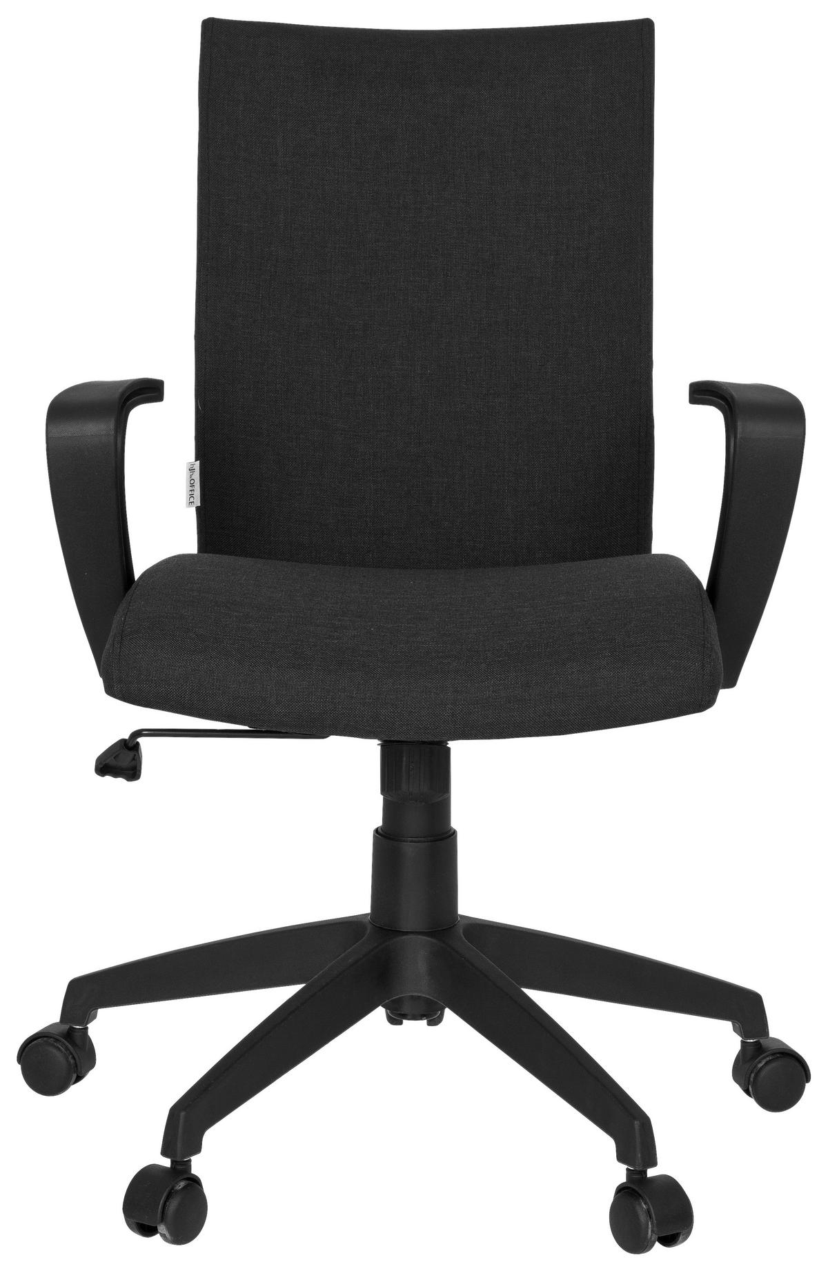 Drehstuhl Soft Schwarz ca. 54x104x44cm - Schwarz, MODERN, Kunststoff/Textil (54/104/44cm) - MID.YOU