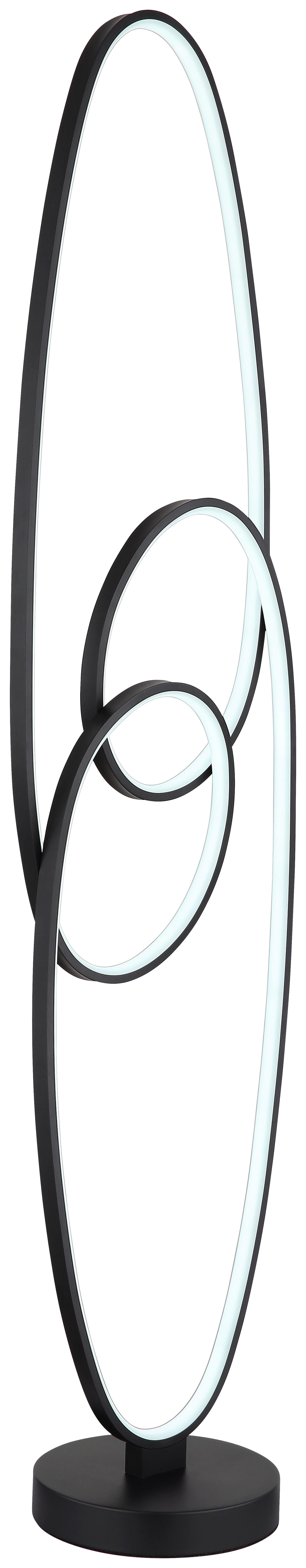LED-GOLVLAMPA ITI - opal/svart, Modern, metall/plast (30/25/120cm) - Mömax