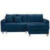 Wohnlandschaft Lille Blau - Blau/Hellbraun, MODERN, Holz/Textil (232/110/156cm) - Mömax