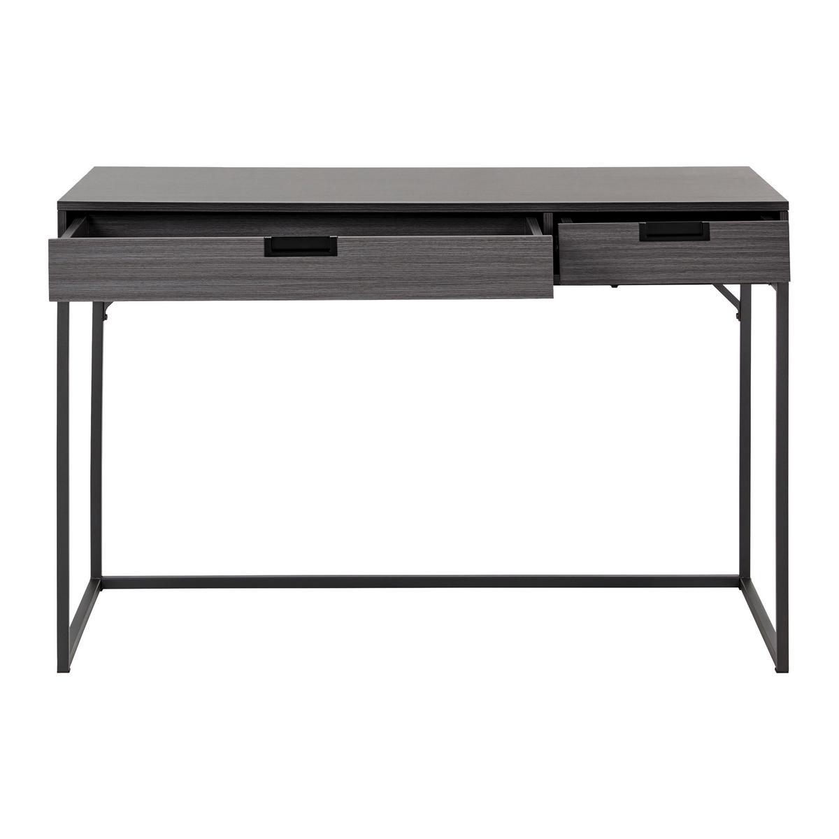Schreibtisch Aurora Walnussfarben MDF ca.120x50 cm - Walnussfarben/Schwarz, MODERN, Metall (120/50/76cm) - Bessagi Home