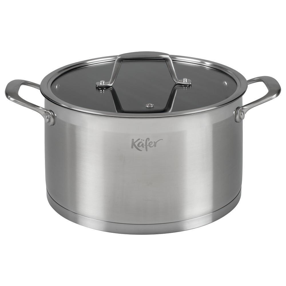 Főzőedény 4485-Ka - nemesacélszínű, Basics, üveg/fém (24cm) - Käfer