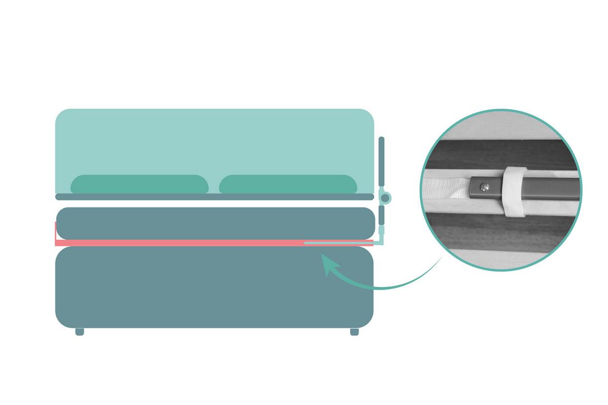 BRAMKA CHRONNA DO ŁÓŻECZKA COMFORT - szary, Basics, metal/tkanina (150/60cm) - My Baby Lou