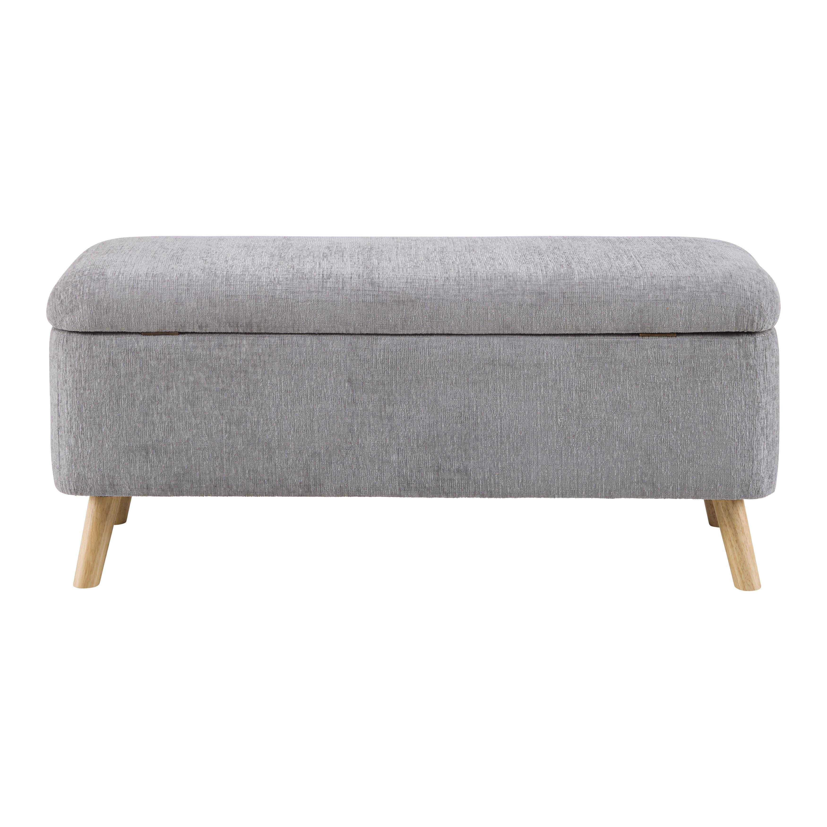 SITTBÄNK JENSON -EXKLUSIV- - grå/naturfärgad, Modern, trä/textil (100/43/40cm) - Mömax