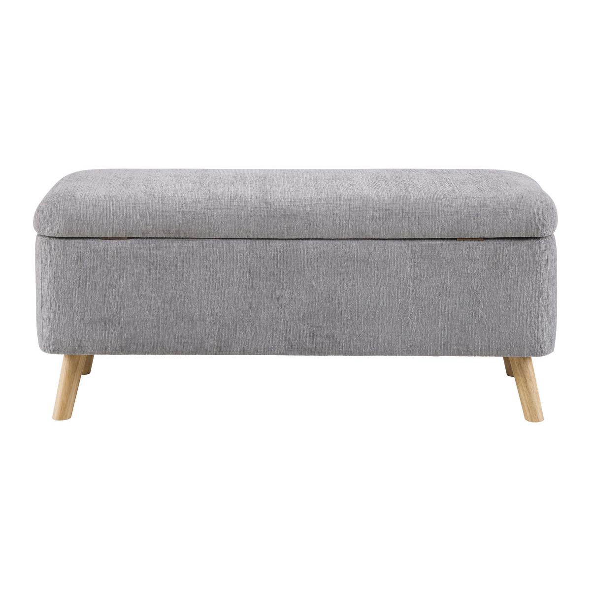 Klupa Jenson - siva/prirodna boja, Moderno, drvo/tekstil (100/43/40cm) - Modern Living