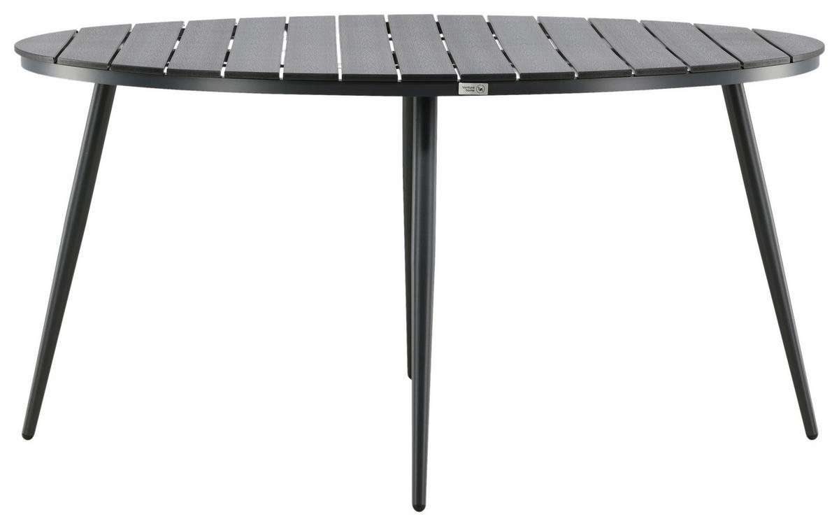 GARTENTISCH BREAK - Schwarz, KONVENTIONELL, Kunststoff/Metall (150/150/74cm) - Gardenson