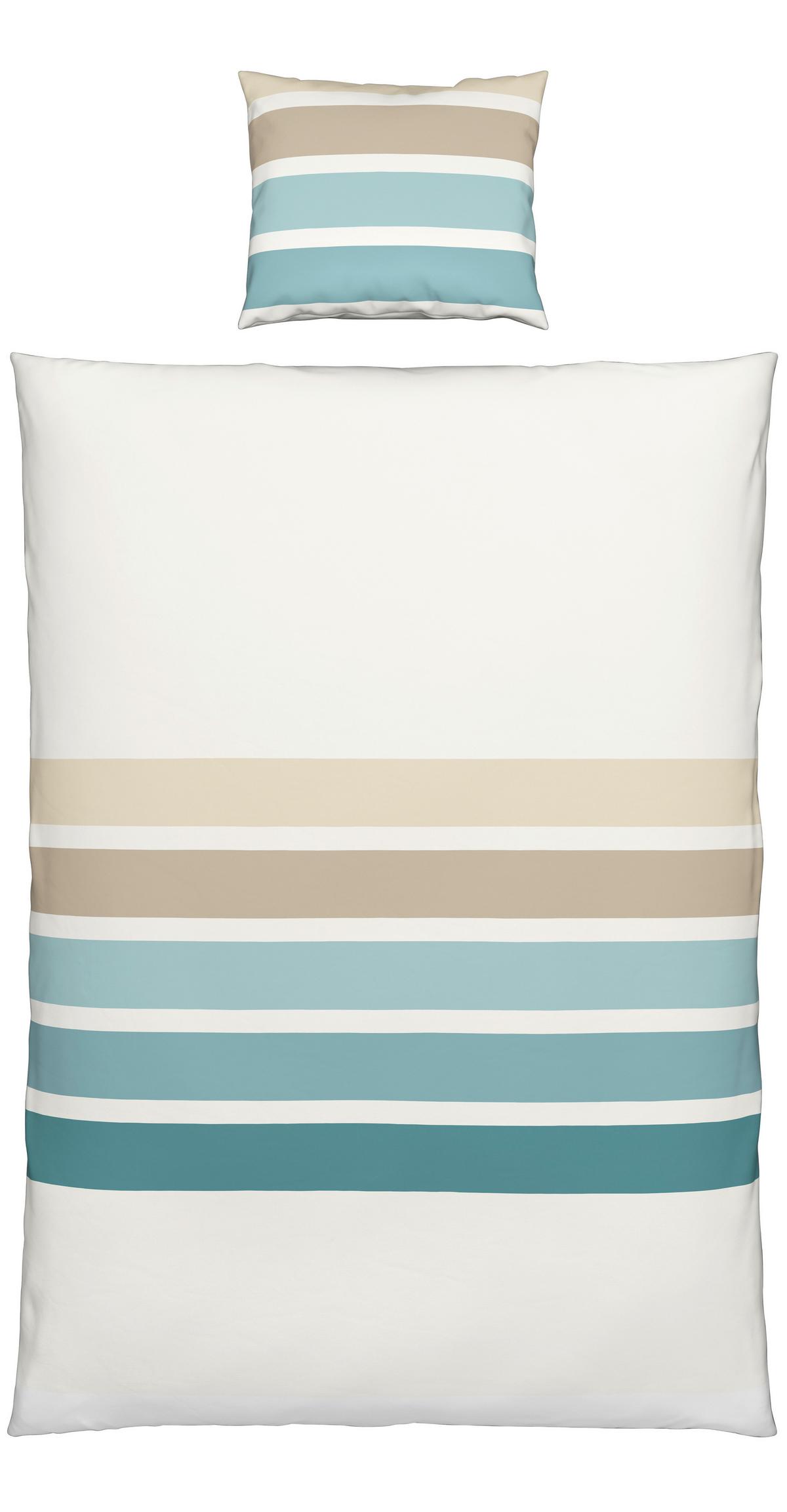 BETTWÄSCHESET SILKE - Blau/Beige, Modern, Textil (160/210cm) - Modern Living