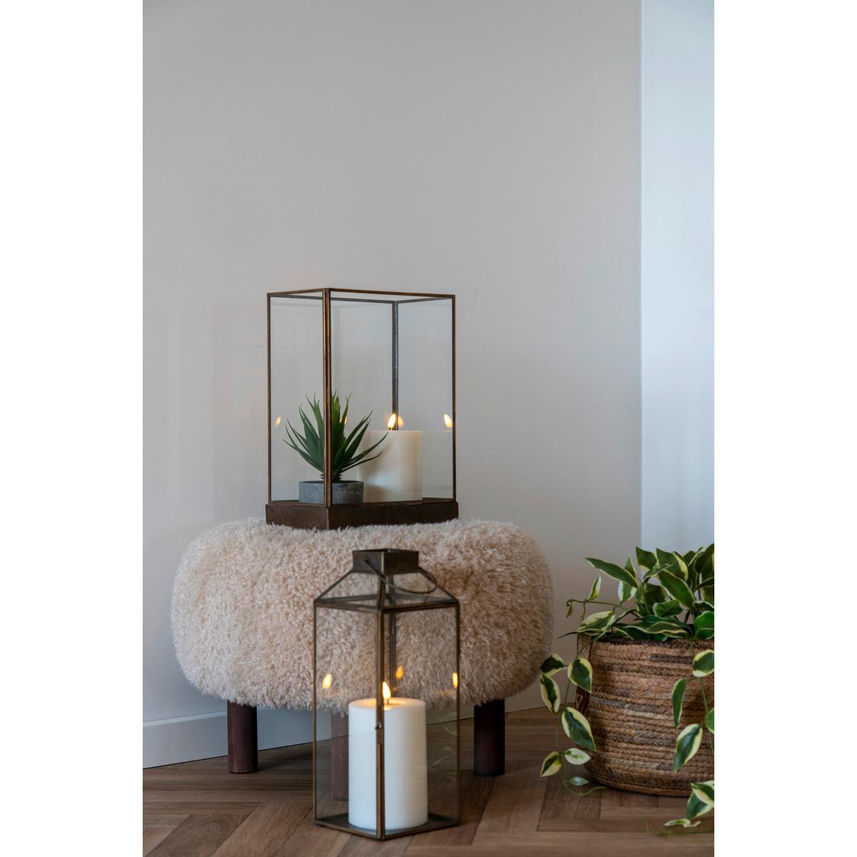 Laterne Mysore Lantern Orange - Orange, Design, Glas/Metall (13.5/35/13.5cm)