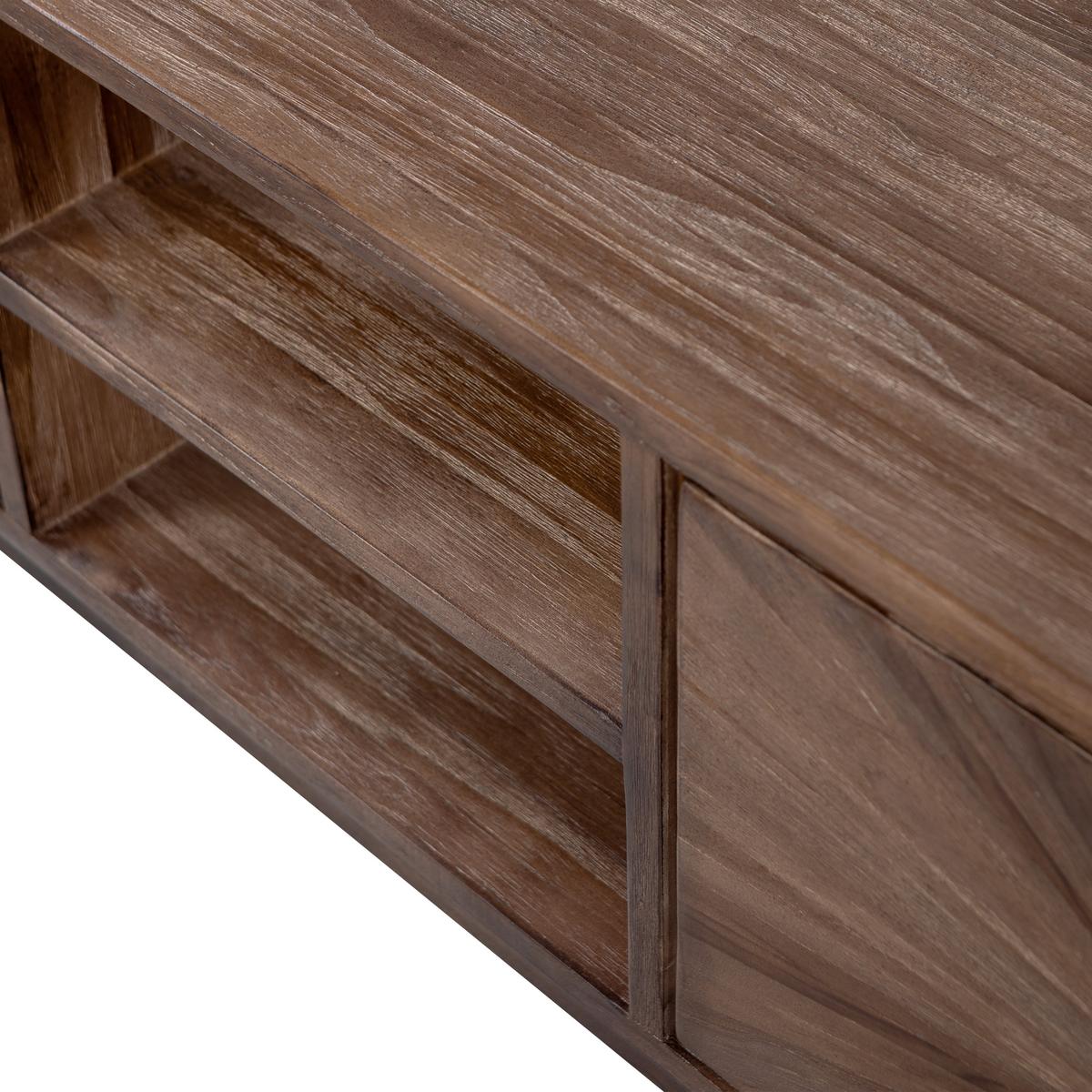 LOWBOARD Sun Braun B: 200cm - Braun, Design, Holz (200/45/44cm) - Livetastic